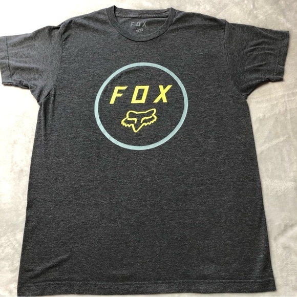 FOX Racing Dark Grey T-Shirt With Fox Head Logo Size Large - Picture 2 of 8